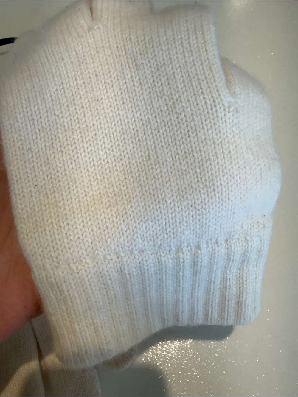 Cashmere Cream Knit Winter Gloves Scotland